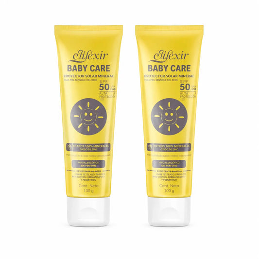 Elifexir Baby Care mineraalinen aurinkovoide, suojakerroin SPF+50, herkälle iholle, 100 ml, 2 kpl:n pakkaus