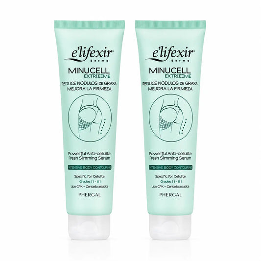 Elifexir Minucell Intensive -seerumi, selluliittia torjuva, rasvaa vähentävä ja ihoa kiinteyttävä, 150 ml, 2 kpl:n pakkaus