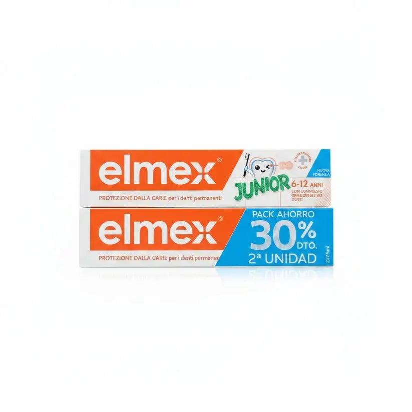 Elmex Junior -hammastahna, pakkaus, 2 x 75 ml