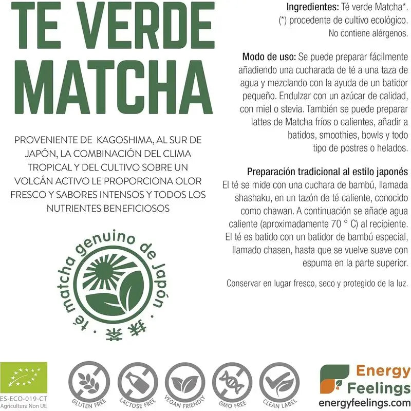 Energy Feelings Matcha-vihreäteejauhe 1 kg. Luomu, vegaaninen, Sg 