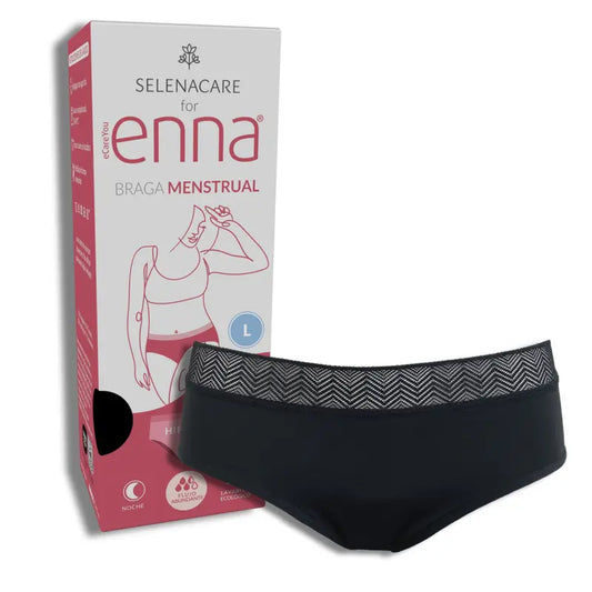 Enna Braga Menstrual Modern Hipster Yö - Runsas vuoto, koko L, musta