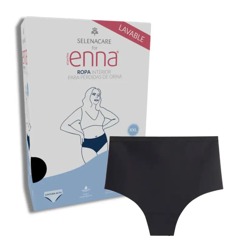 Enna Naisten inkontinenssisuojat, korkea vyötärö, imukyky 40 ml, koko 2XL, musta
