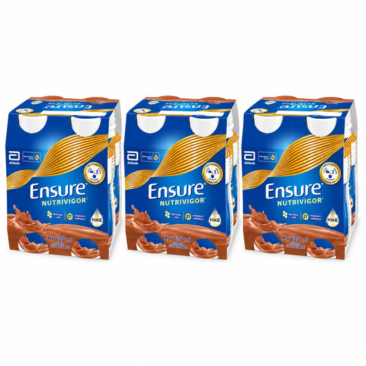 Ensure Nutrivigor -suklaapirtelö, 12 x 220 ml:n pakkaus