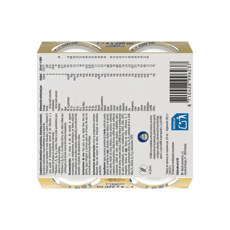 Ensure Nutrivigor -vaniljajuoma aikuisille, 4 pulloa à 220 ml
