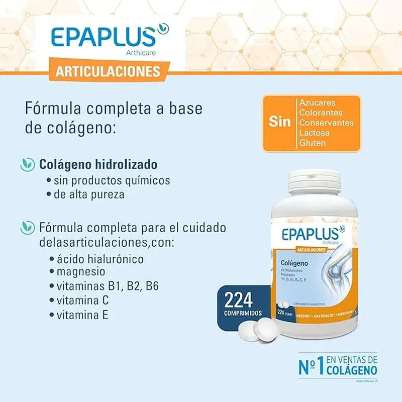 Epaplus Arthicare Kollageeni, antioksidantit, magnesium + hyaluronihappo, 224 tablettia