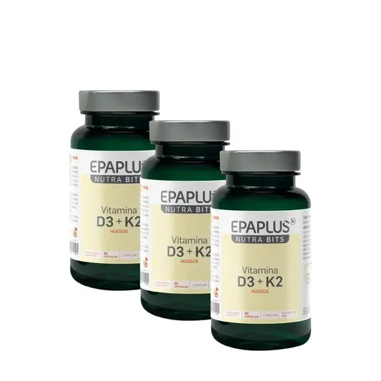 Epaplus Nutrabits D3- ja K2-vitamiini 90 kapselia, 3 kpl:n pakkaus