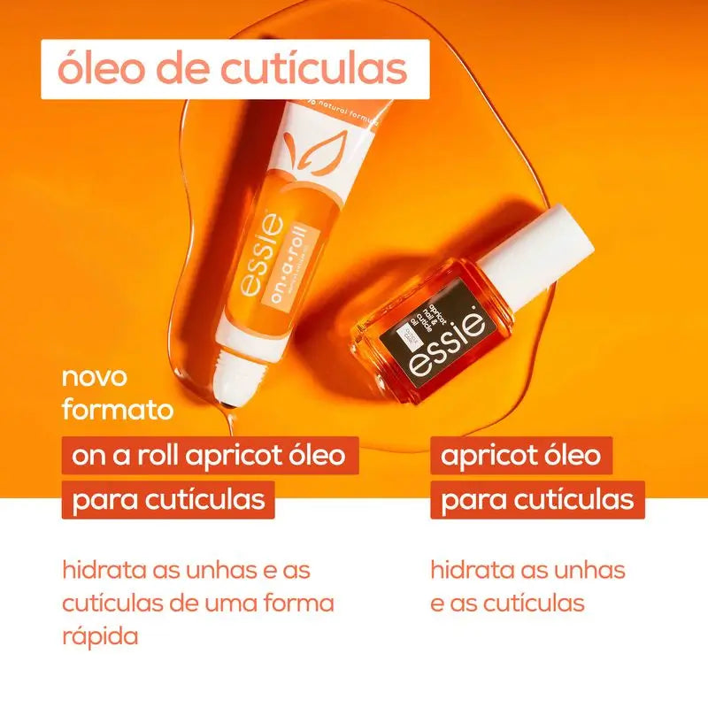 Essie On A Roll Apricot -kosteuttava öljy kynsille ja kynsinauhoille.