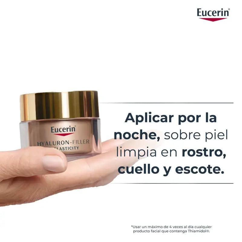 Eucerin Hyaluron Filler + Elasticity -yövoide, jossa on hyaluronihappoa, 50 ml