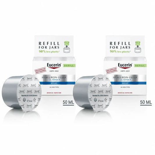 Eucerin Hyaluron Facial Filler 3X Effect -yövoide, täyttöpakkaus, 50 ml, 2 kpl:n pakkaus