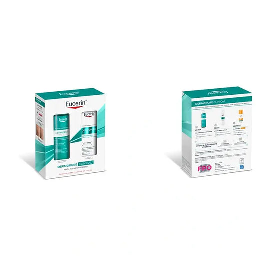 Eucerin DermoPure Clinical -seerumi + puhdistusgeeli -pakkaus