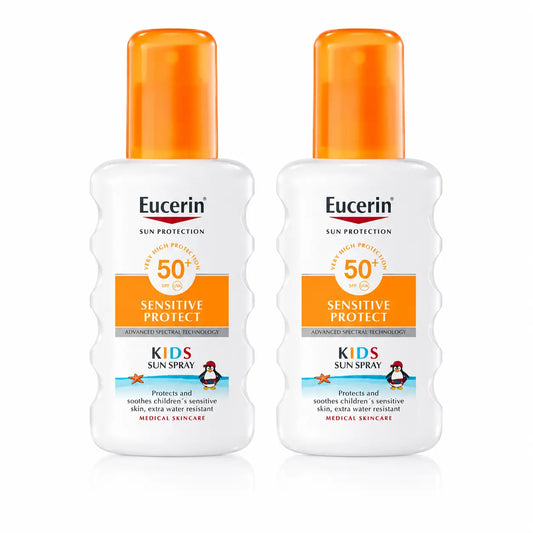 Eucerin Solar Sensitive Protect Kids -aurinkosuojasuihke lapsille SPF 50+, 200 ml, 2 kpl:n pakkaus
