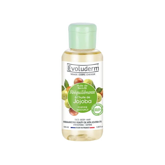 Evoluderm kauneusöljy, jossa on jojobaöljyä, 100 ml