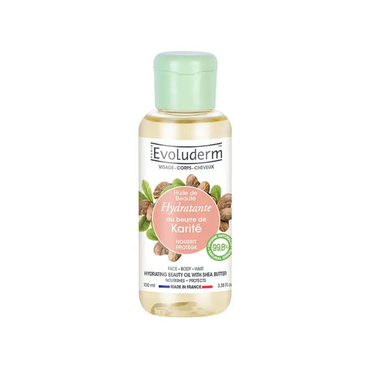 Evoluderm kauneusöljy, jossa on sheavoita, 100 ml