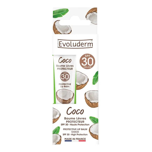Evoluderm suojaava huulivoide – kookos / SPF 30, 15 ml