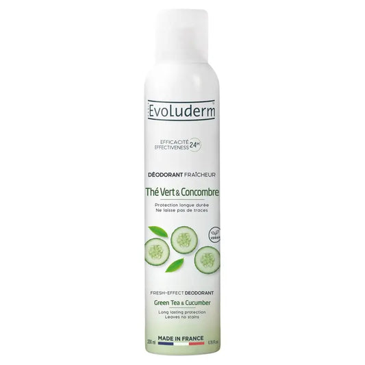 Evoluderm 24H-deodorantti, vihreä tee ja kurkku, 200 ml