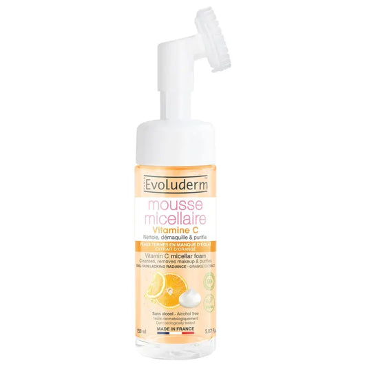 Evoluderm C-vitamiinipitoinen micellaarinen puhdistusvaahto ja harja, 150 ml