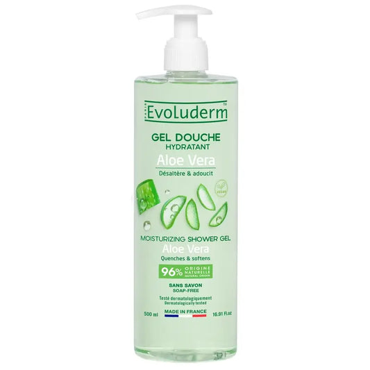 Evoluderm Aloe Vera -suihkugeeli, 500 ml