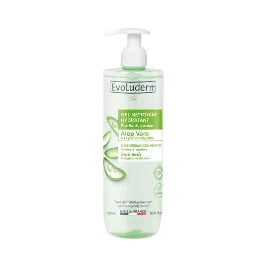 Evoluderm Aloe Vera -puhdistusgeeli, 500 ml