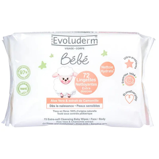 Evoluderm vauvan kosteuspyyhkeet, 72 kpl