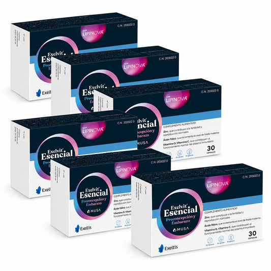 Exelvit Esencial -valmiste raskauden suunnittelua ja raskautta varten, 6 x 30 kapselia