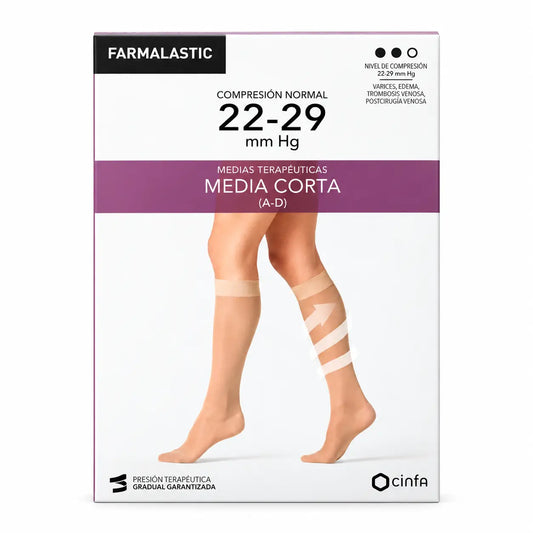 Farmalastic Media, lyhyt, normaali kompressio, musta, koko L