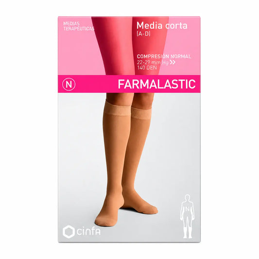 Farmalastic Media, lyhyt, normaali kompressio, musta, koko XL