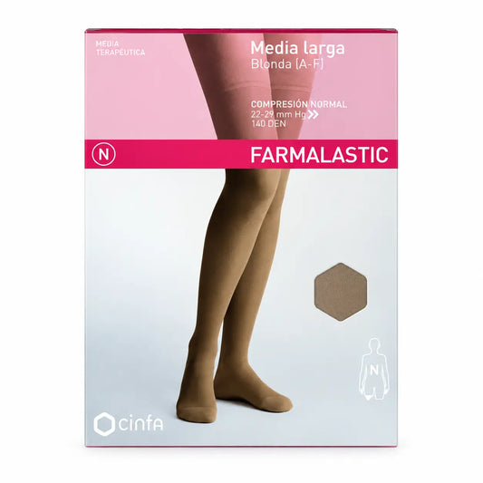 Farmalastic, pitkähihainen, vaalea, normaali kompressio, beige, koko M