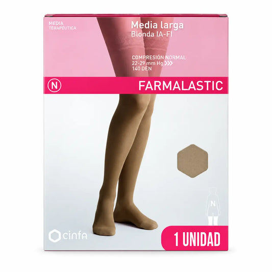 Farmalastic, pitkähihainen, vaalea, normaali kompressio, beige, koko S