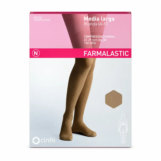 Farmalastic, pitkähihainen, vaalea, normaali kompressio, beige, koko XL