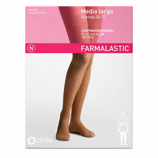 Farmalastic, pitkähihainen, vaalea, normaali kompressio, kamelinvärinen, koko Reina Plus