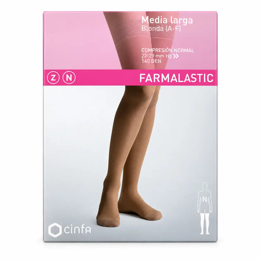 Farmalastic, pitkähihainen, vaalea, normaali kompressio, musta, koko M