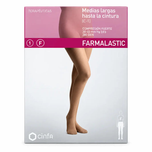 Farmalastic-kompressiosukkahousut, normaali kompressio, beige, koko L