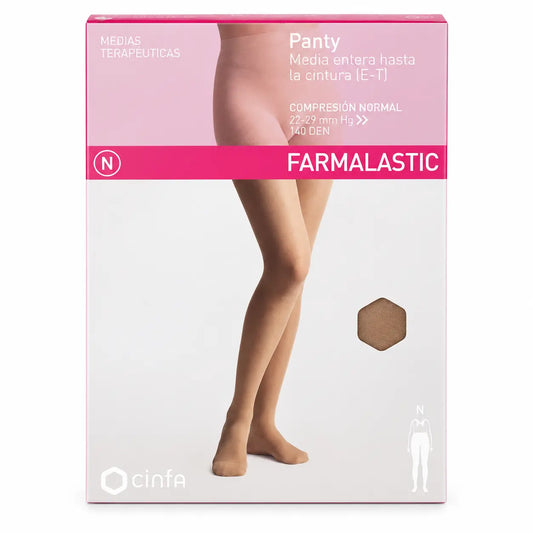 Farmalastic-kompressiosukkahousut, normaali kompressio, beige, koko S