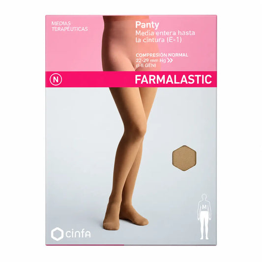 Farmalastic-kompressiosukkahousut, normaali kompressio, beige, koko Reina