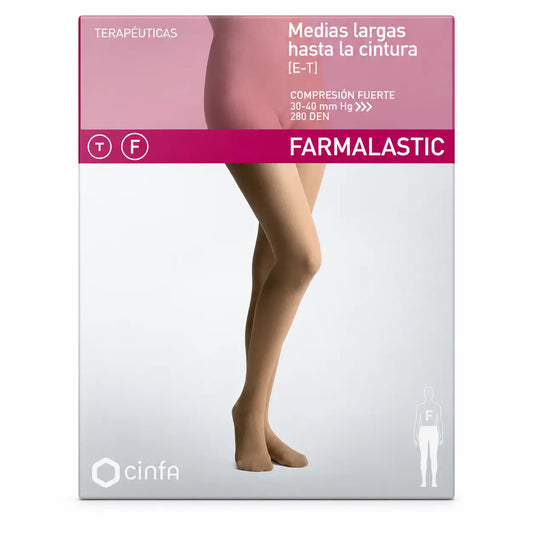 Farmalastic-kompressiosukkahousut, normaali kompressio, beige, koko XL