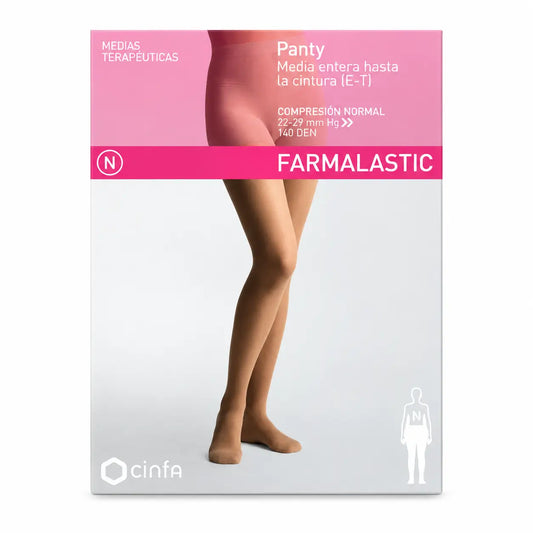 Farmalastic-kompressiosukkahousut, normaali kompressio, kamelinväriset, koko L