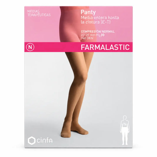 Farmalastic-kompressiosukkahousut, normaali kompressio, kamelinväriset, koko XL