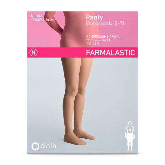 Farmalastic-kompressiosukkahousut, normaali kompressio, raskaana oleville, beige, koko L
