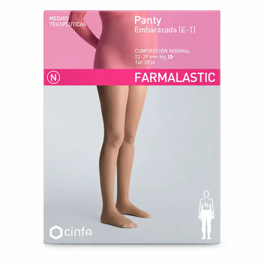 Farmalastic-kompressiosukkahousut, normaali kompressio, raskaana oleville, beige, koko XL