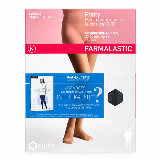 Farmalastic-kompressiosukkahousut, normaali kompressio, musta, koko Reina
