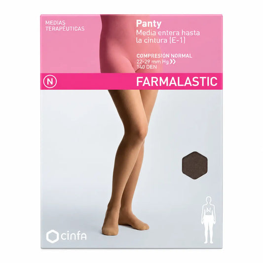 Farmalastic-kompressiosukkahousut, normaali kompressio, musta, koko XL