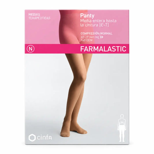 Farmalastic kokopitkät sukkahousut, normaali kompressio, beige, koko M