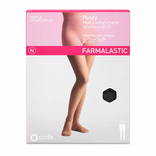 Farmalastic-täyspitkät sukkahousut, normaali kompressio, kamelinväriset, koko M