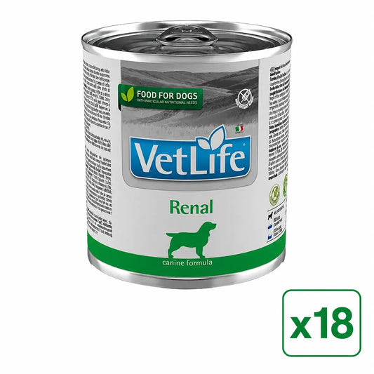 Farmina Vet Life Dog Renal, 18 x 300 gramman pakkaus