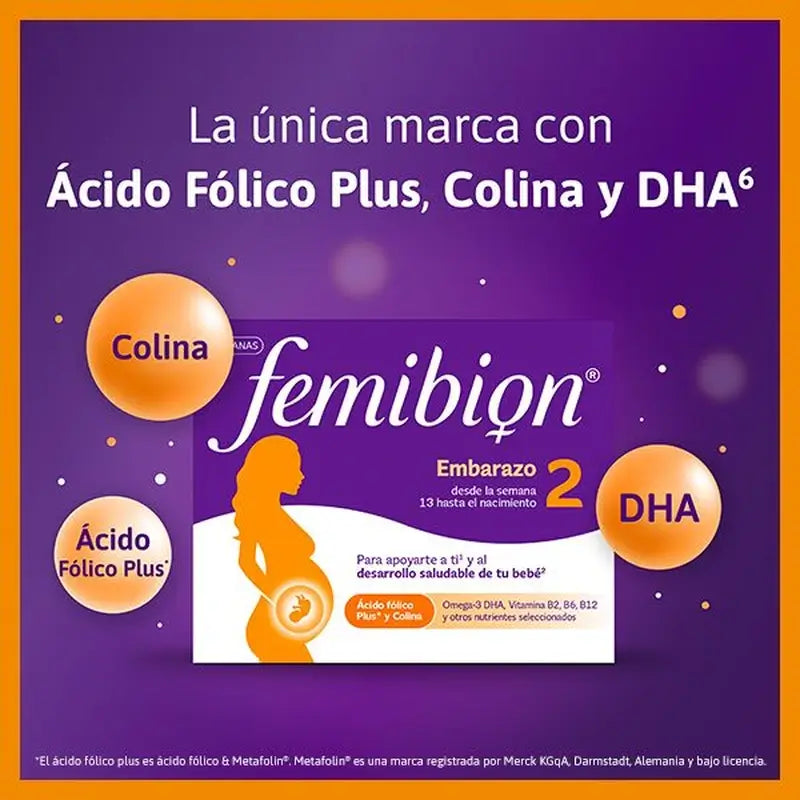 Femibion 2 Raskaus – foolihappoa ja vitamiineja, 2 x 28 tablettia