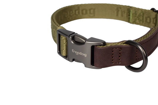 Freedog Linum Green Forest -kaulapanta, kierrätysmateriaalia, 20 mm, 35/52 cm