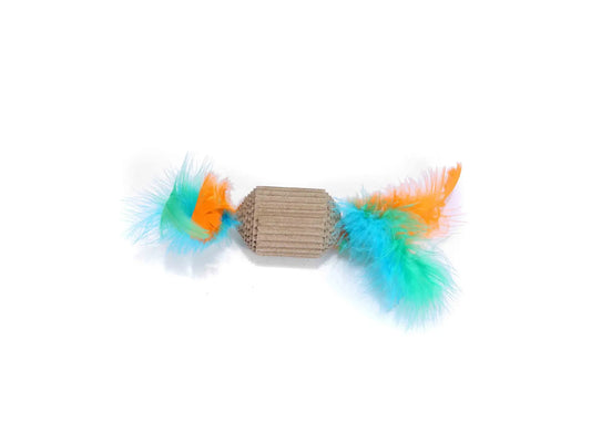 Freedog Kraft-kuusikulmainen raapimispuu höyhenharjalla, 15 x 4 cm