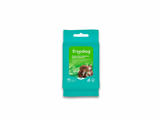 Freedog Fresh (Aloe) -kosteuspyyhkeet, tasku, 25 kpl, 18 x 20 cm
