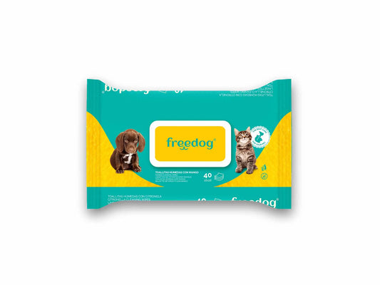 Freedog kosteuspyyhkeet, iso pakkaus, 40 kpl, 28 x 18 cm