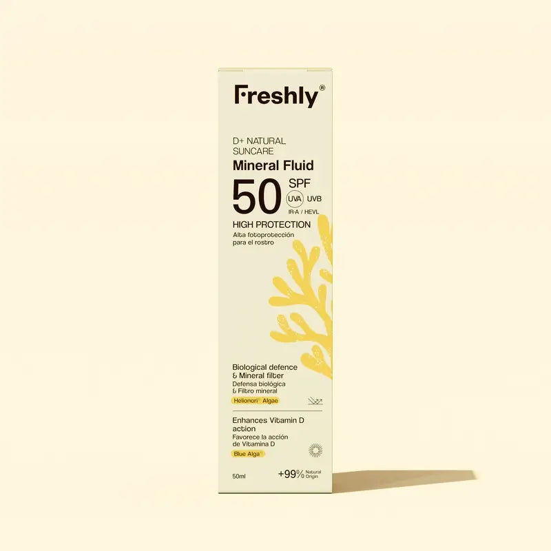 Freshly D+ Natural Suncare Mineral Fluid SPF 50, 50 ml
